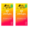 LifeStyles Party Mix Condoms 20 Pack x 3 Bundle of 2