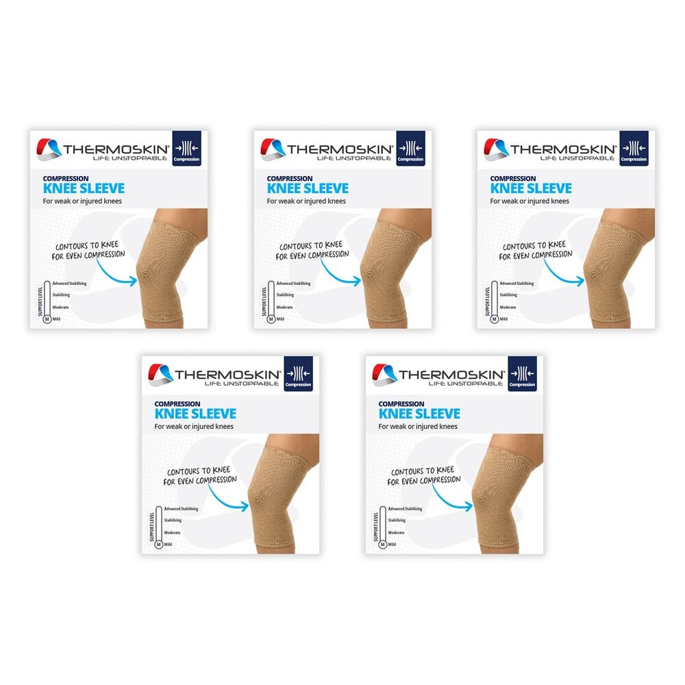 Thermoskin Compression Knee Sleeve Small Beige Pack of 5