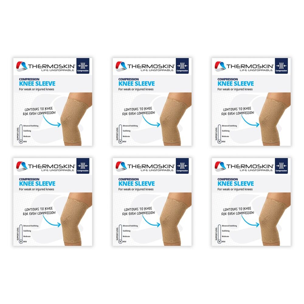 Thermoskin Compression Knee Sleeve Small Beige Pack of 6
