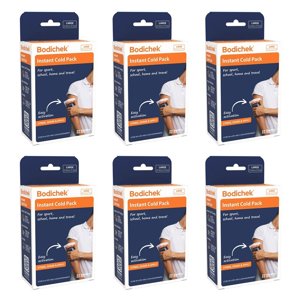 Bodichek Instant Cold Pack Large 15.5cm x 21.5cm Bundle of 6