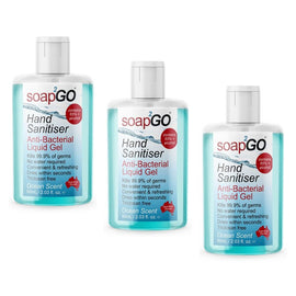 soap2GO Anti-Bacterial Hand Sanitiser Gel 60mL Pack of 3