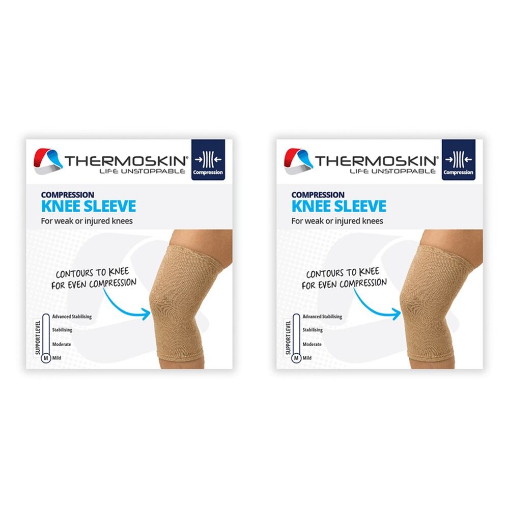 Thermoskin Compression Knee Sleeve Medium Beige Pack of 2