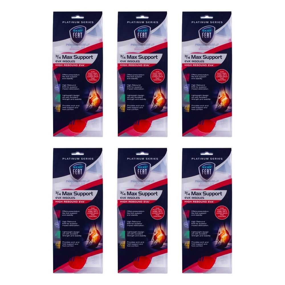 Neat Feat Max Foot Support Insoles Small Pack of 6