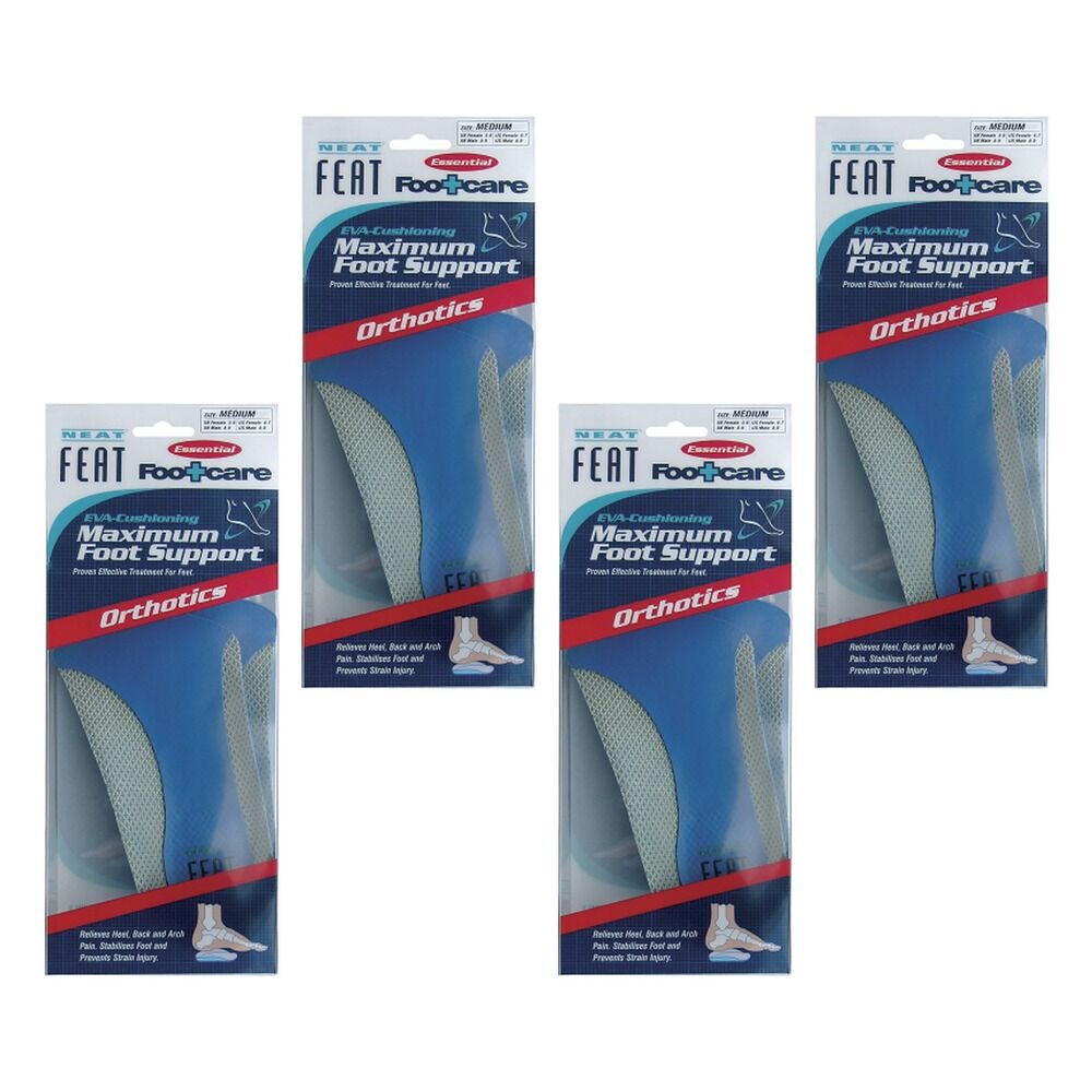 Neat Feat Max Foot Support Insoles Medium Pack of 4