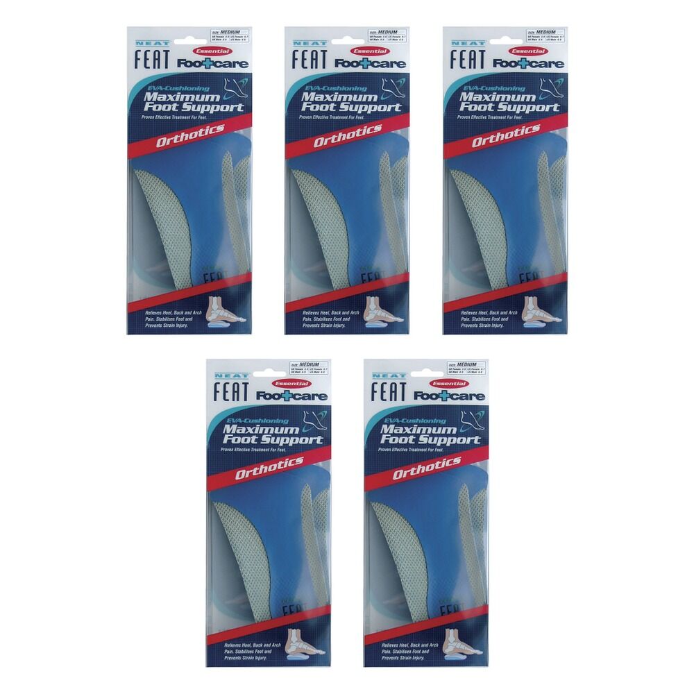 Neat Feat Max Foot Support Insoles Medium Pack of 5