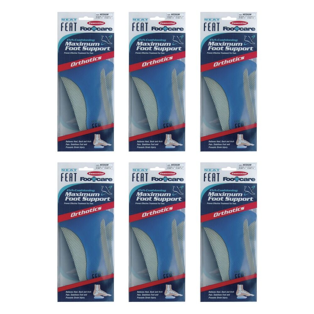 Neat Feat Max Foot Support Insoles Medium Pack of 6