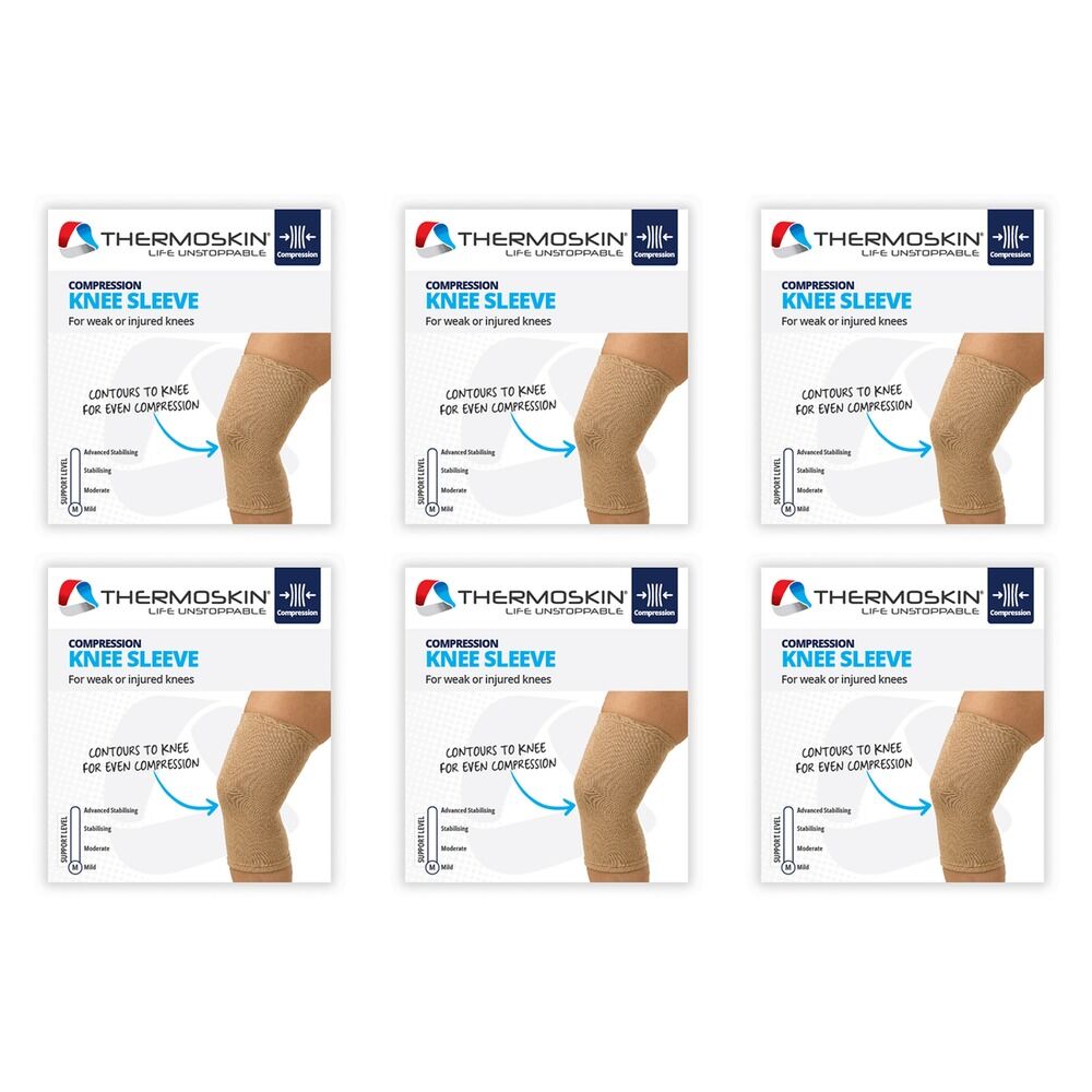 Thermoskin Compression Knee Sleeve Large Beige Pack of 6