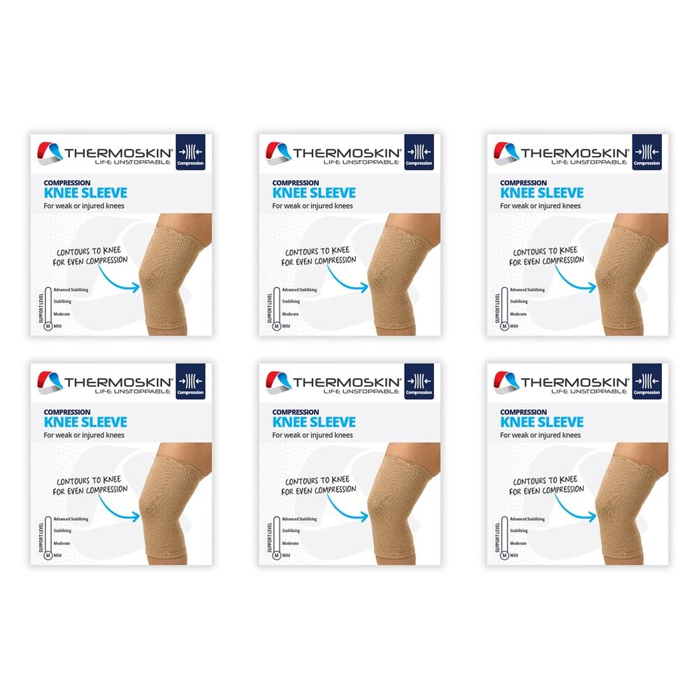 Thermoskin Compression Knee Sleeve Extra Large Beige Pack of 6