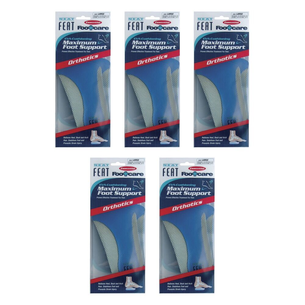 Neat Feat Max Foot Support Insoles Large Pack of 5
