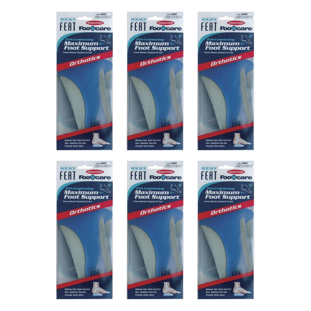 Neat Feat Max Foot Support Insoles Large Pack of 6