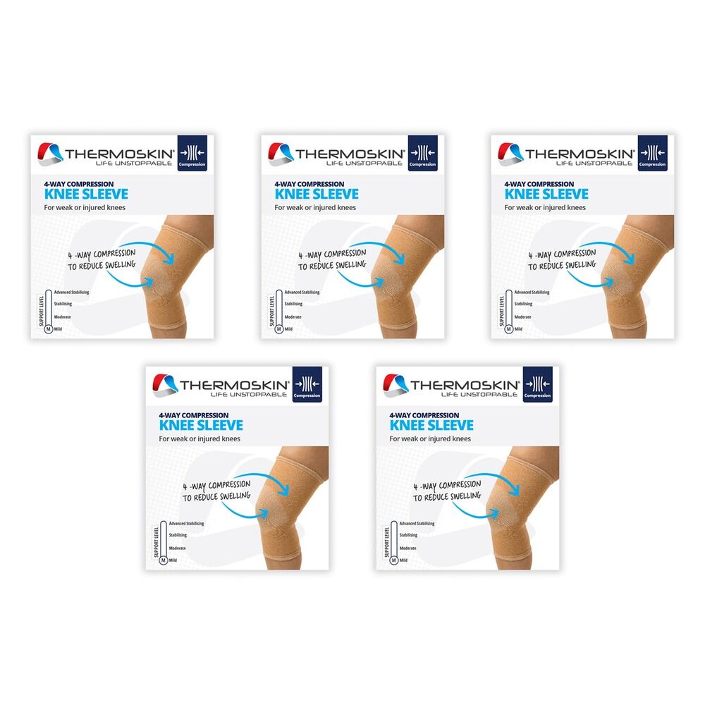 Thermoskin Knee 4-Way Extra Large Beige Pack of 5