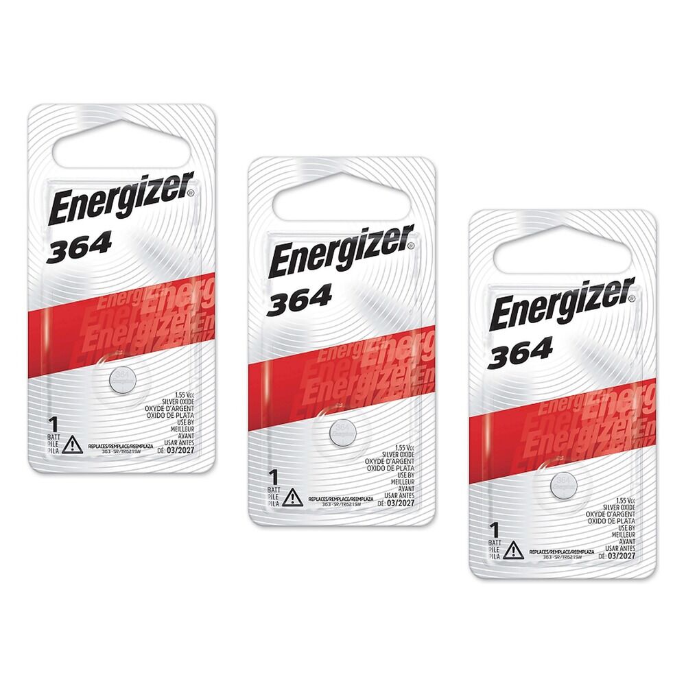 Energizer 364 Silver Oxide Watch Battery Pack of 3