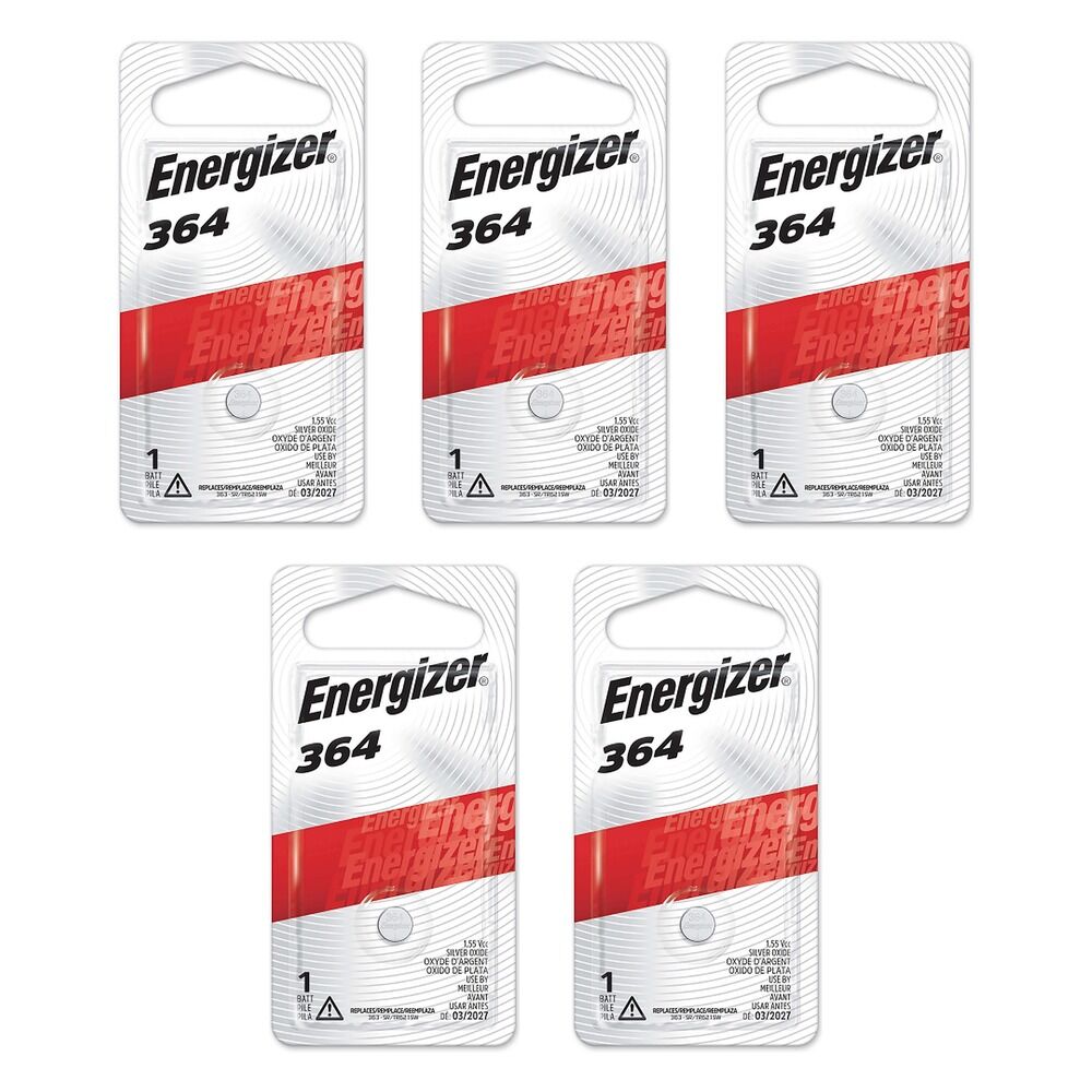 Energizer 364 Silver Oxide Watch Battery Pack of 5