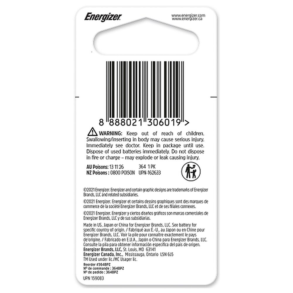 Energizer 364 Silver Oxide Watch Battery