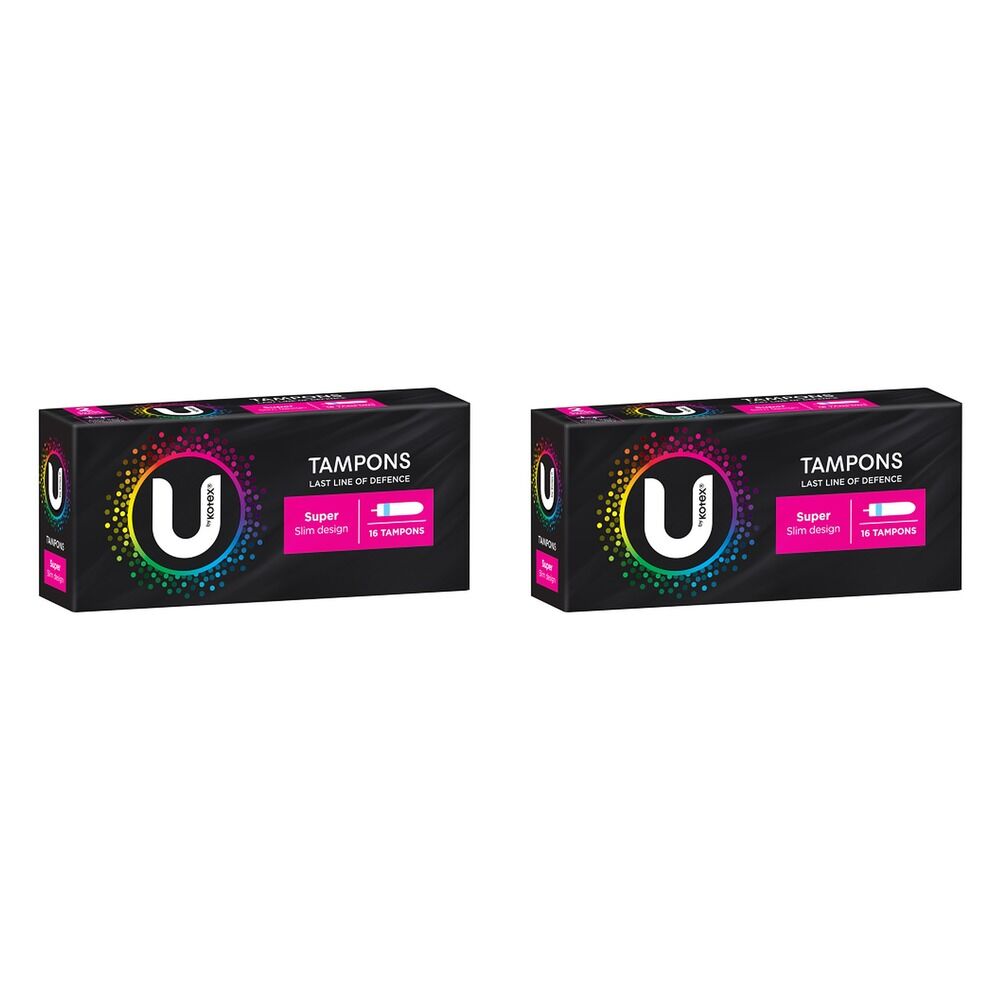 U By Kotex Slim Tampons Super 16 Pack x 12 Bundle of 2