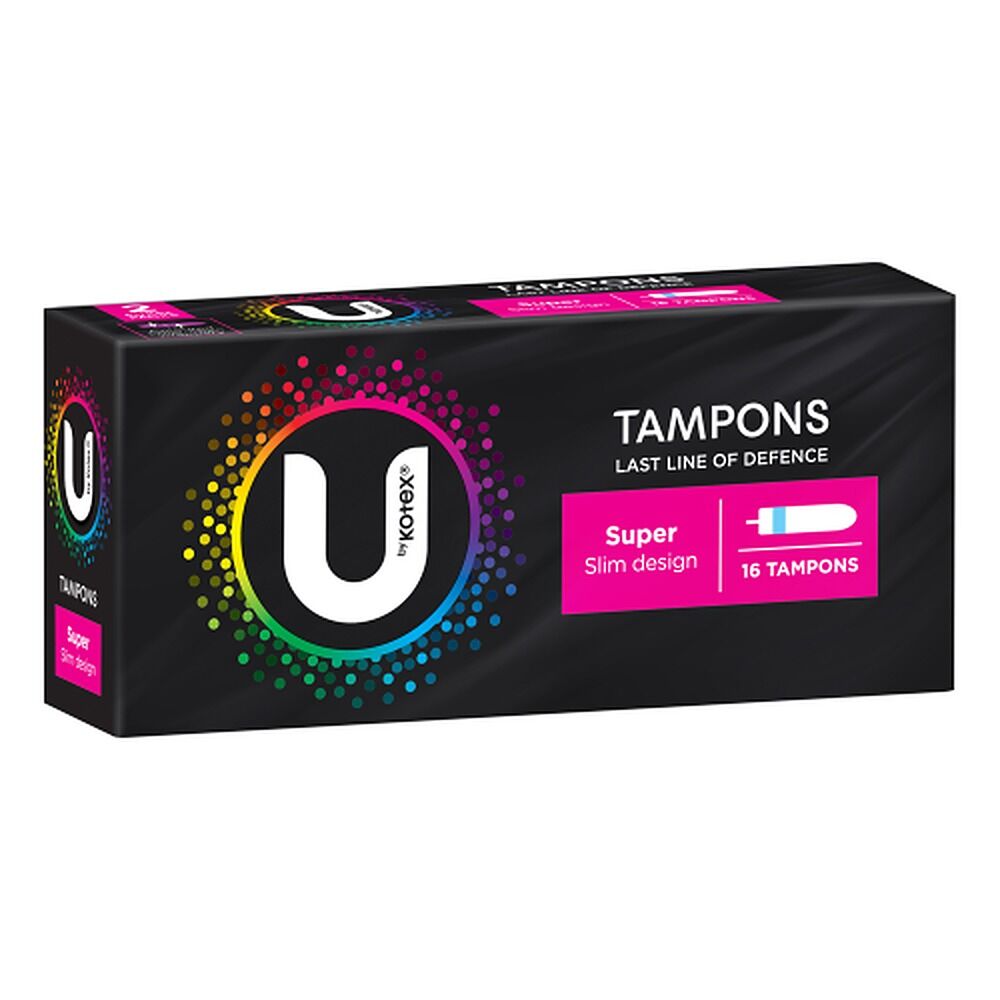 U By Kotex Slim Tampons Super 16 Pack x 12
