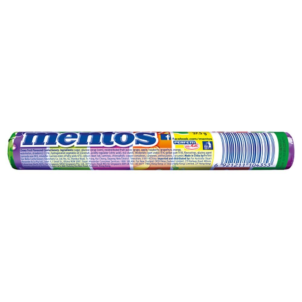Mentos Rainbow Roll Assorted Fruit Flavours 14 Pack x 40