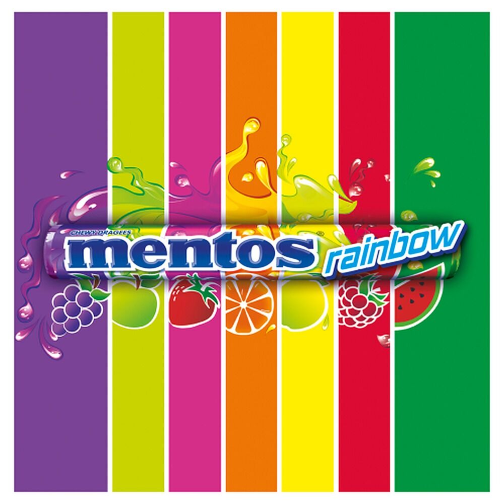 Mentos Rainbow Roll Assorted Fruit Flavours 14 Pack x 40