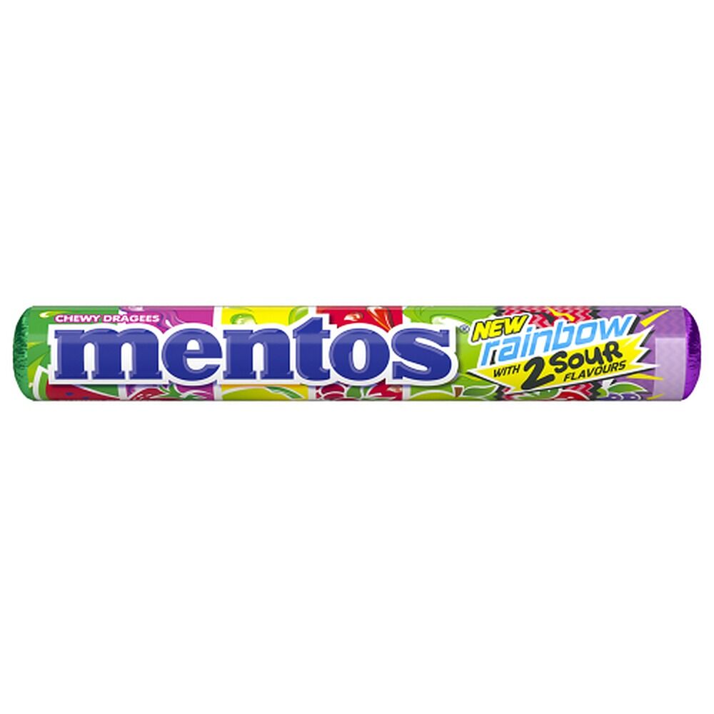 Mentos Rainbow Roll Assorted Fruit Flavours 14 Pack x 40