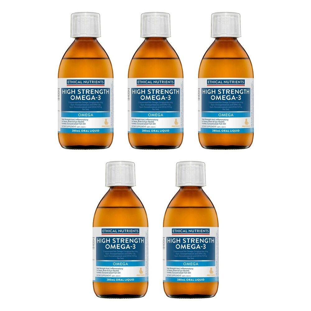 Ethical Nutrients High Strength Omega-3 Fruit Punch 280mL Pack of 5