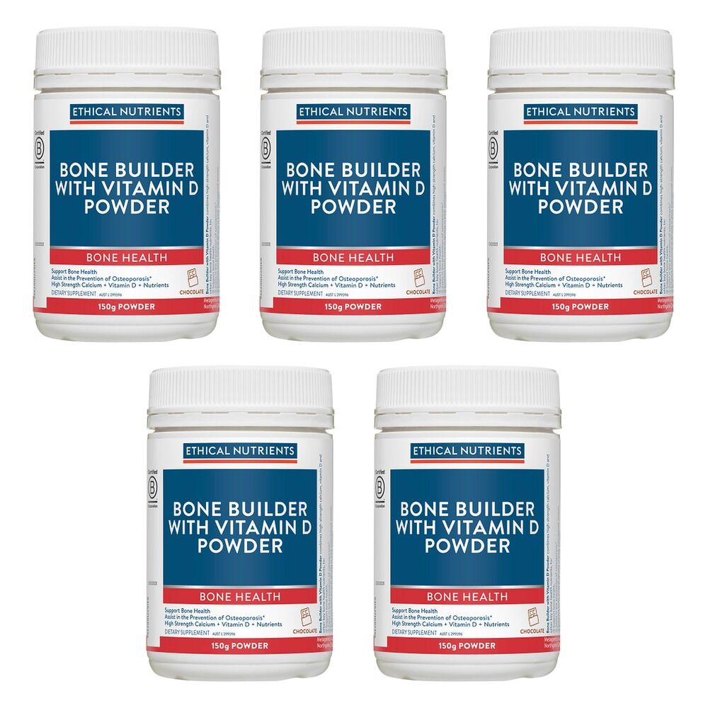 Ethical Nutrients Bone Builder with Vitamin D Powder 150g Pack of 5