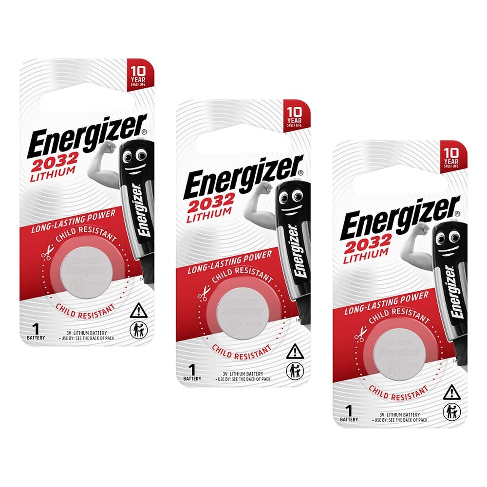 Energizer ECR2032 Lithium Coin Battery Pack of 3