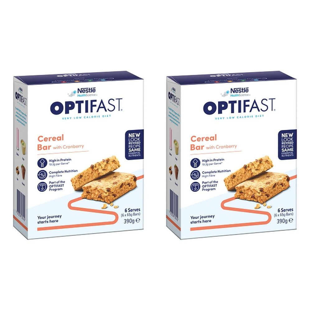 Optifast VLCD Bar Cereal Flavour 65g 6 Pack Bundle of 2