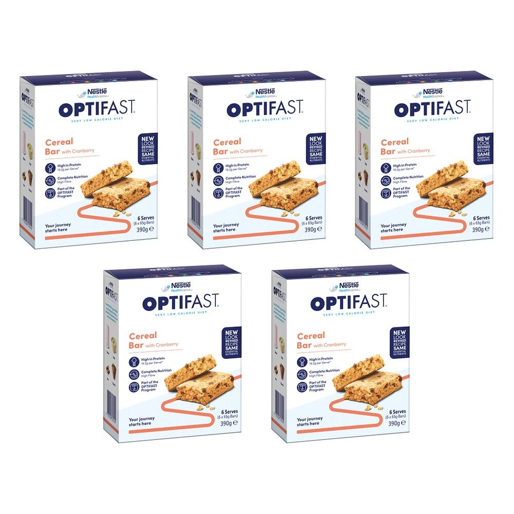 Optifast VLCD Bar Cereal Flavour 65g 6 Pack Bundle of 5