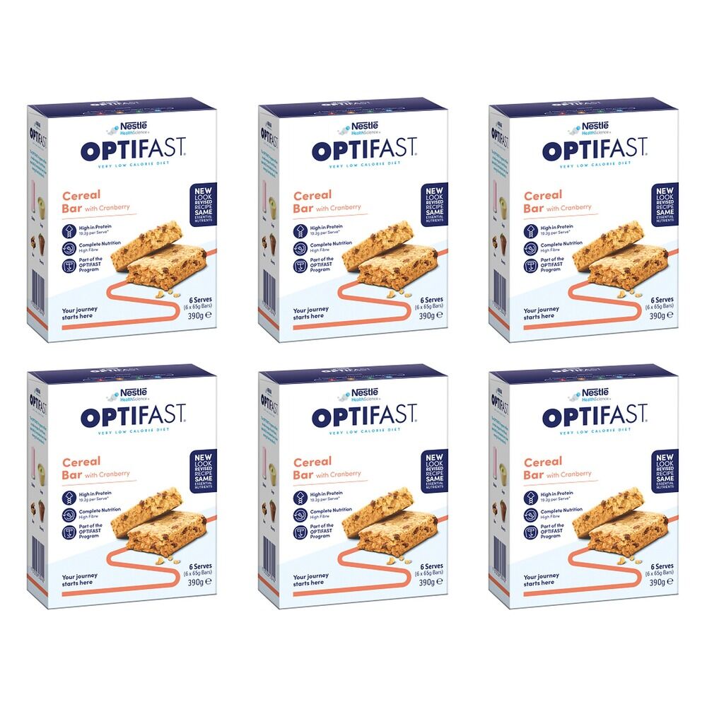 Optifast VLCD Bar Cereal Flavour 65g 6 Pack Bundle of 6