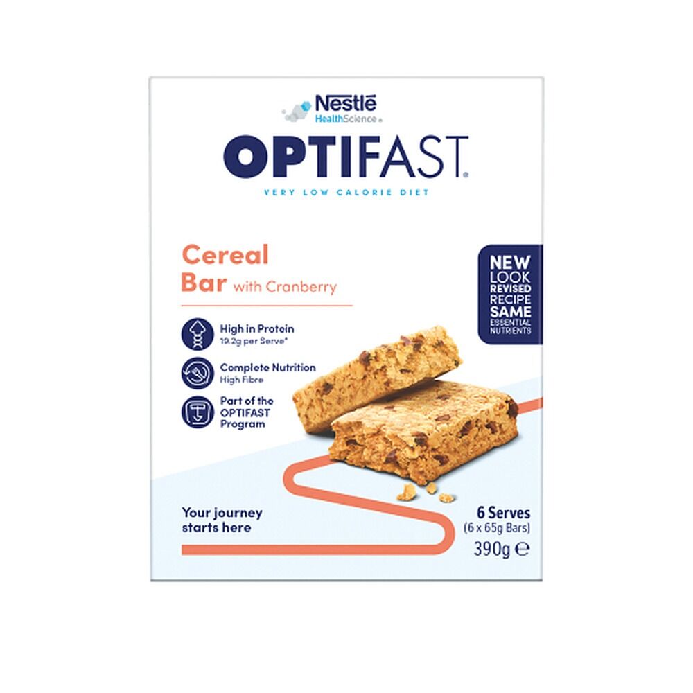 Optifast VLCD Bar Cereal Flavour 65g 6 Pack