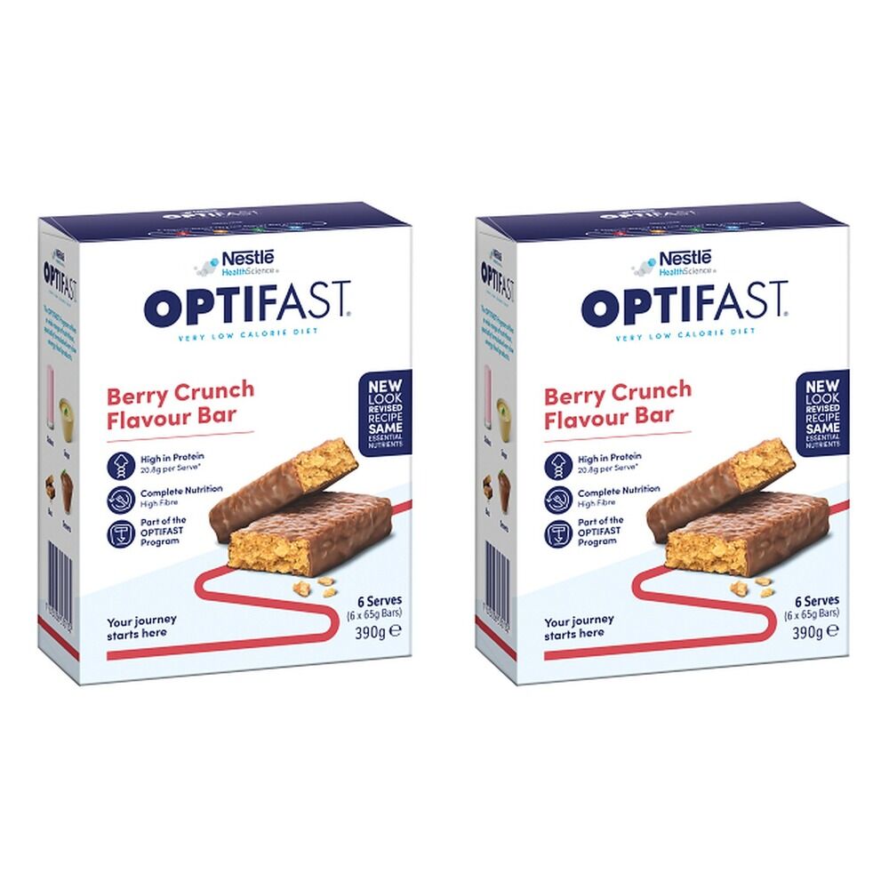 Optifast VLCD Bar Berry Crunch Flavour 6 x 65g Pack of 2
