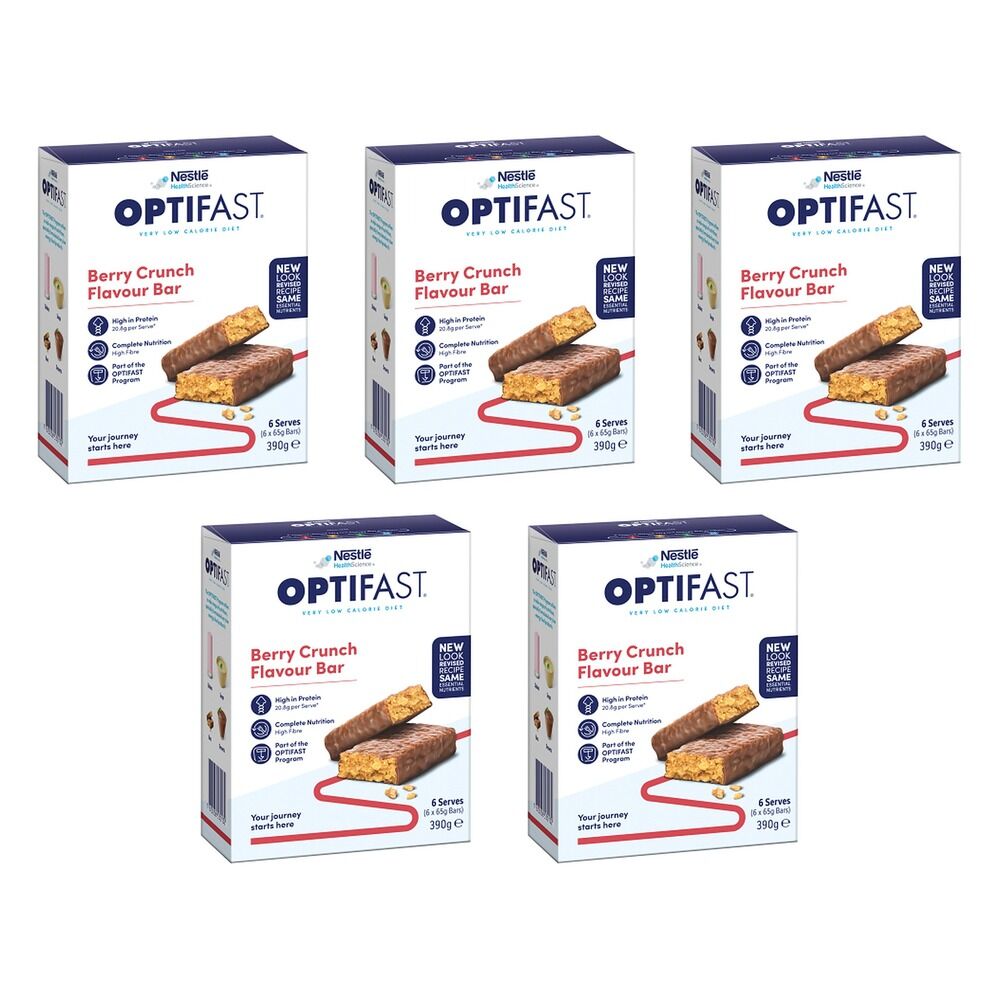 Optifast VLCD Bar Berry Crunch Flavour 6 x 65g Pack of 5