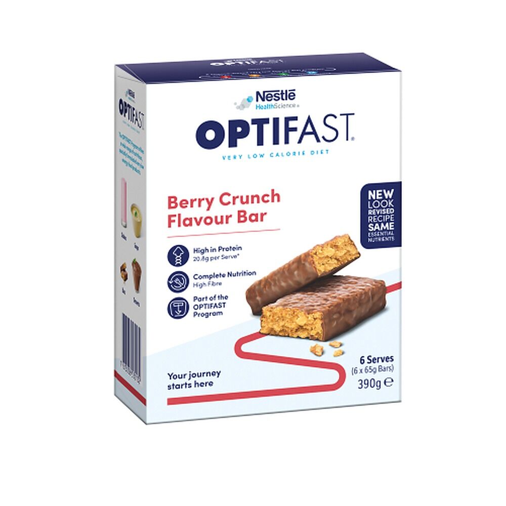 Optifast VLCD Bar Berry Crunch Flavour 6 x 65g