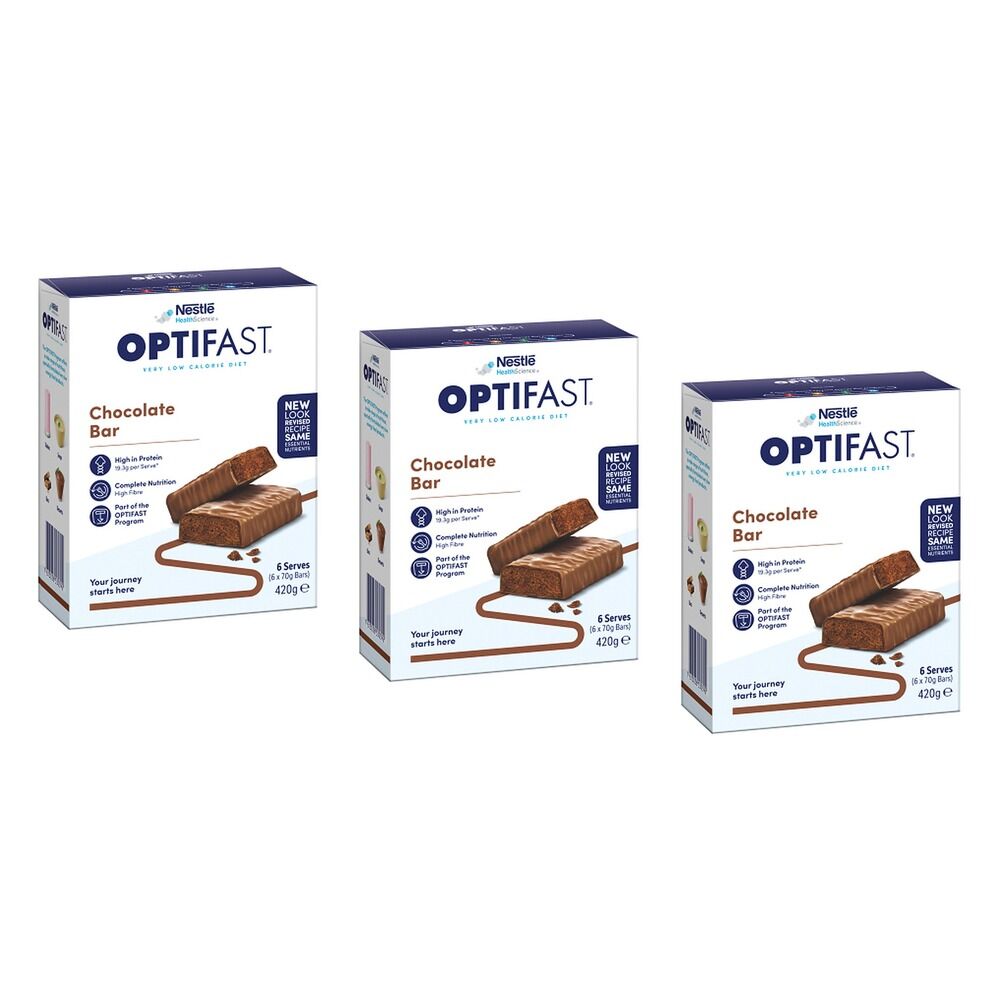 Optifast VLCD Chocolate Bar 6 x 70g Pack of 3