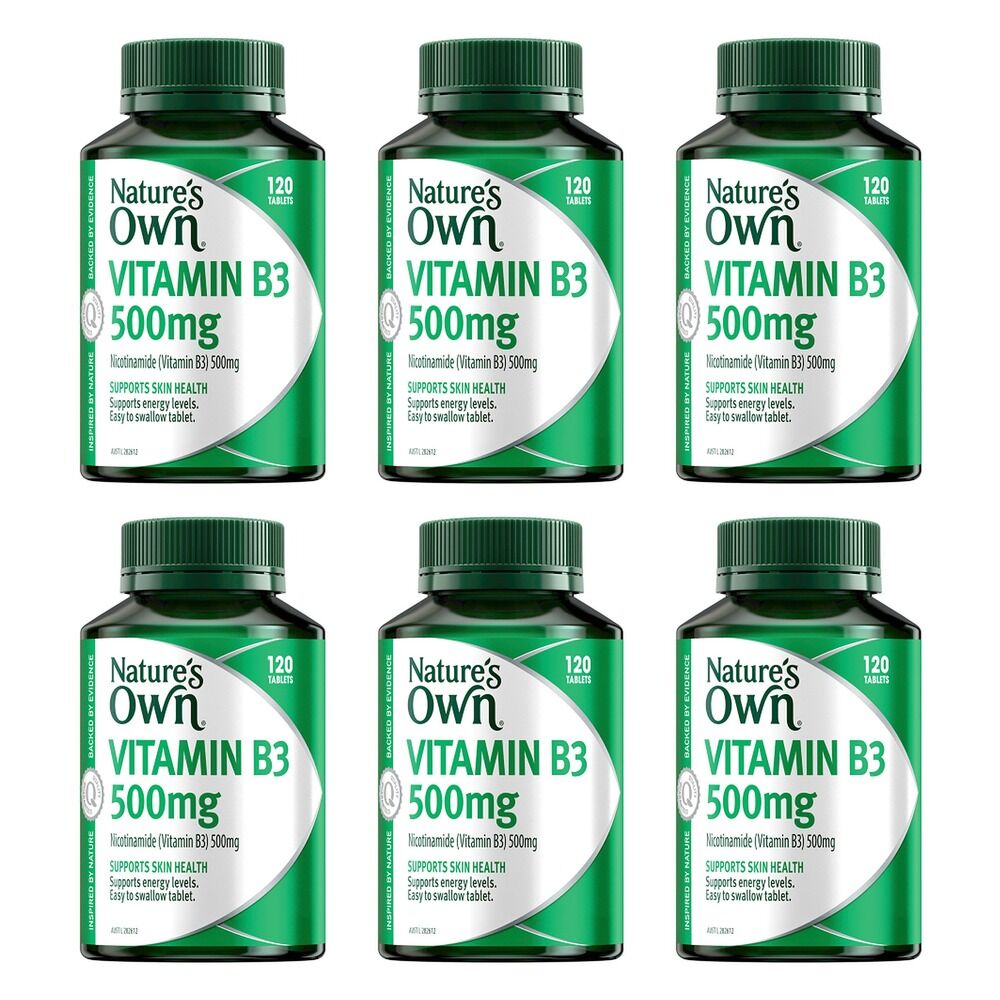 Nature's Own Nicotinamide 500mg 120 Tablets Pack of 6