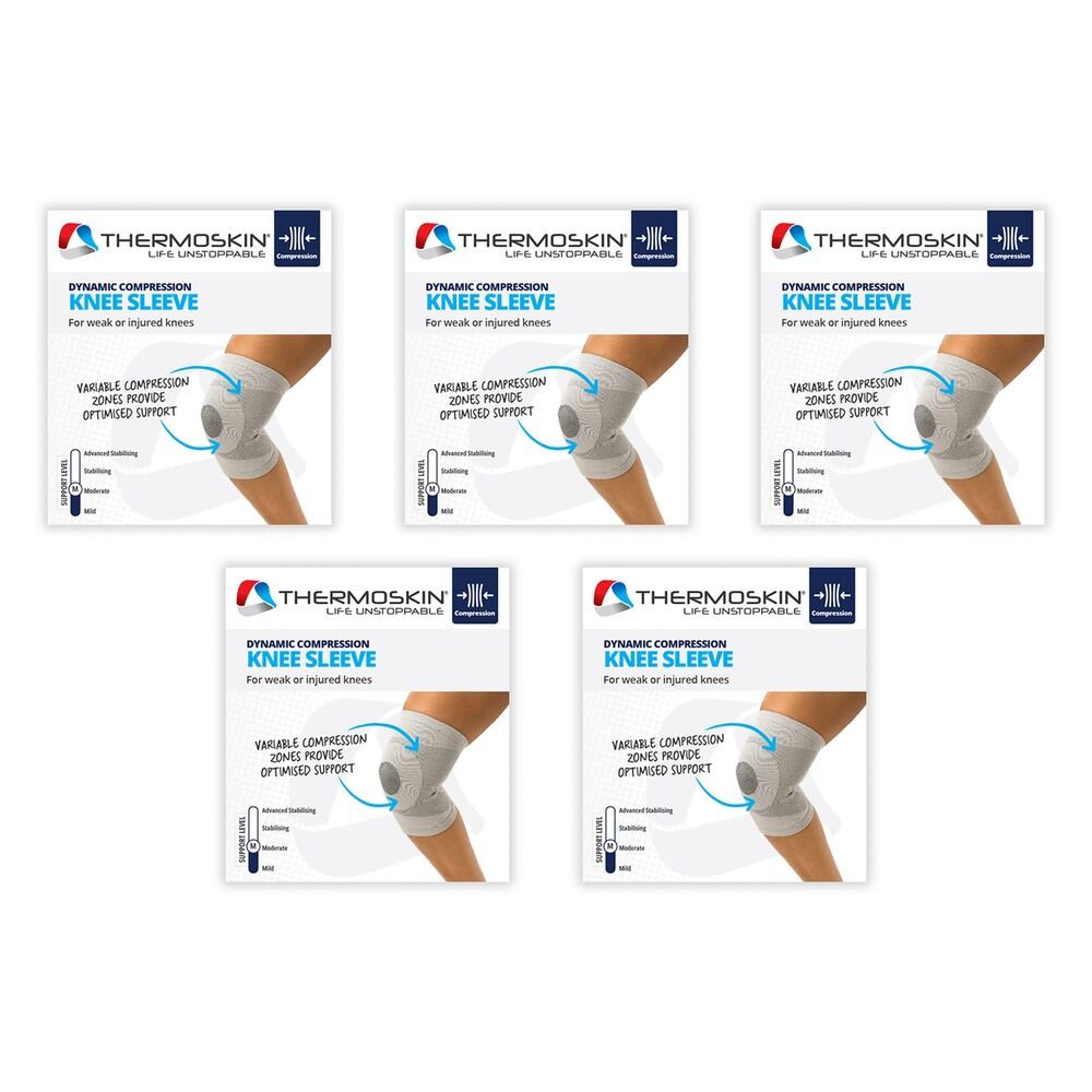Thermoskin Dynamic Compression Knee Sleeve S/M Grey Pack of 5