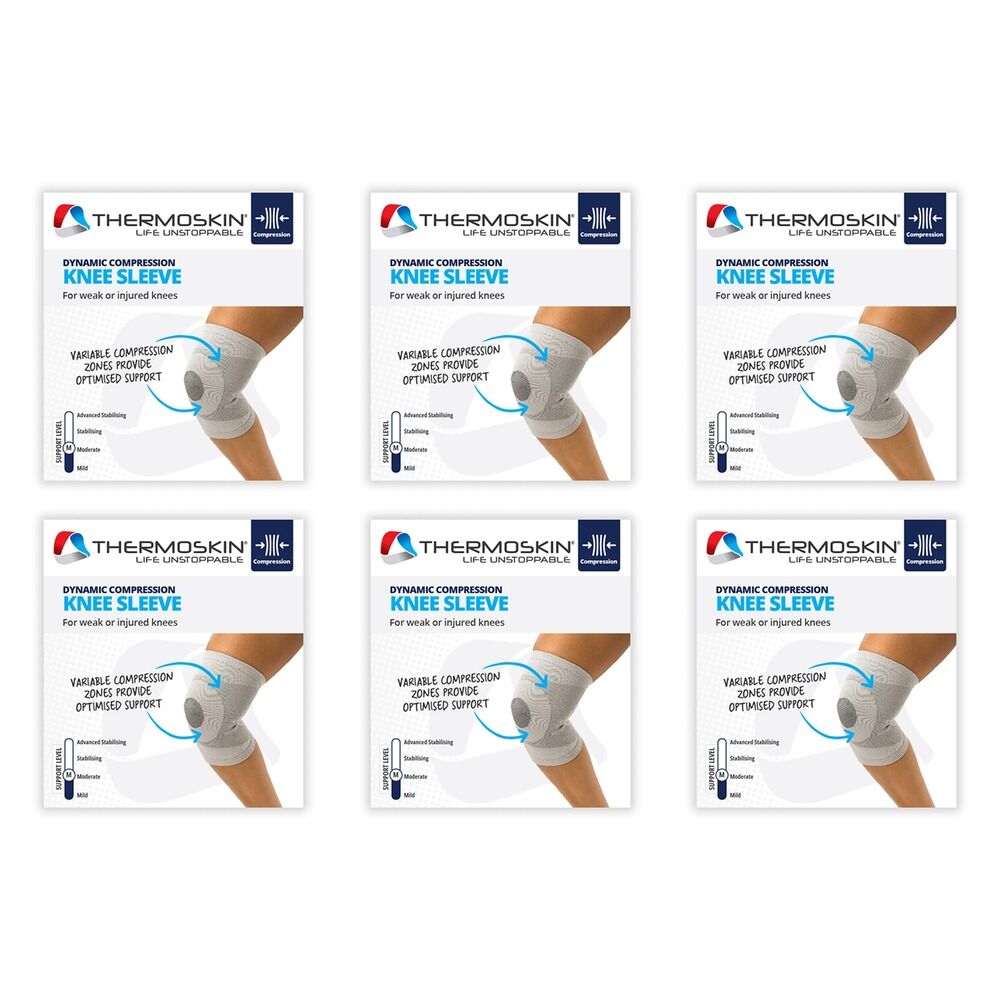 Thermoskin Dynamic Compression Knee Sleeve S/M Grey Pack of 6