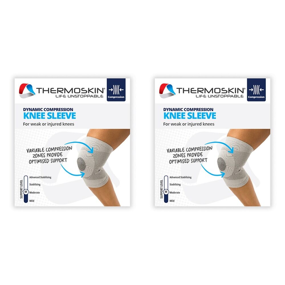 Thermoskin Dynamic Compression Knee Sleeve L/XL Grey Pack of 2