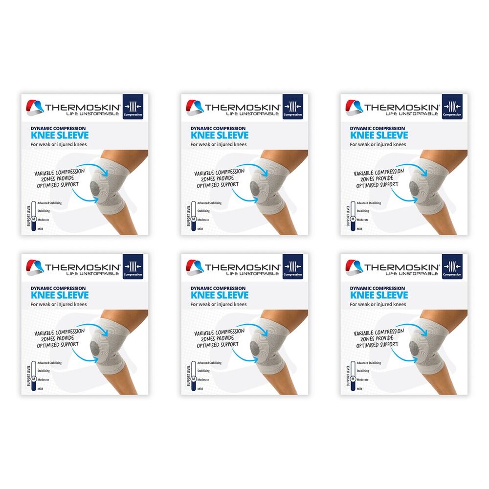 Thermoskin Dynamic Compression Knee Sleeve L/XL Grey Pack of 6