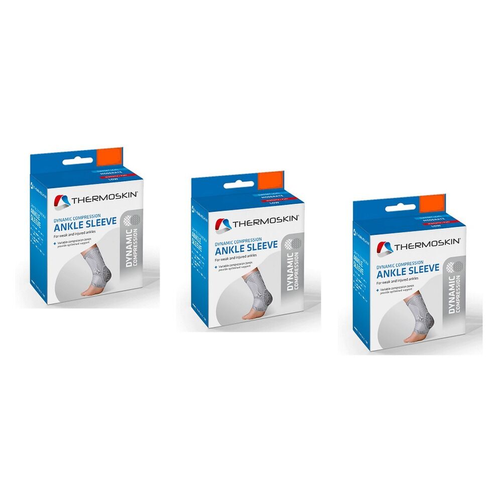 Thermoskin Dynamic Compression Ankle Sleeve L/XL Grey Pack of 3