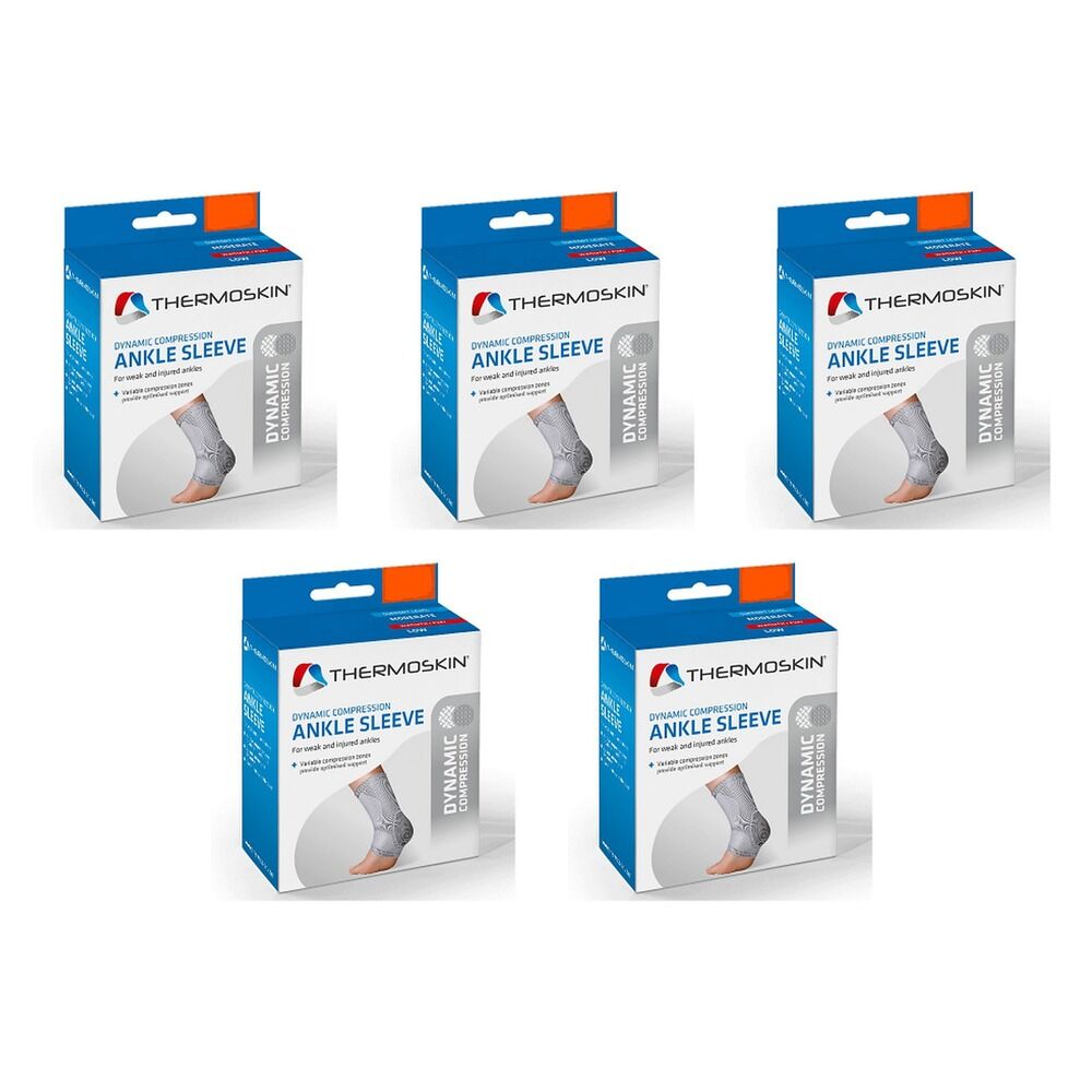 Thermoskin Dynamic Compression Ankle Sleeve L/XL Grey Pack of 5