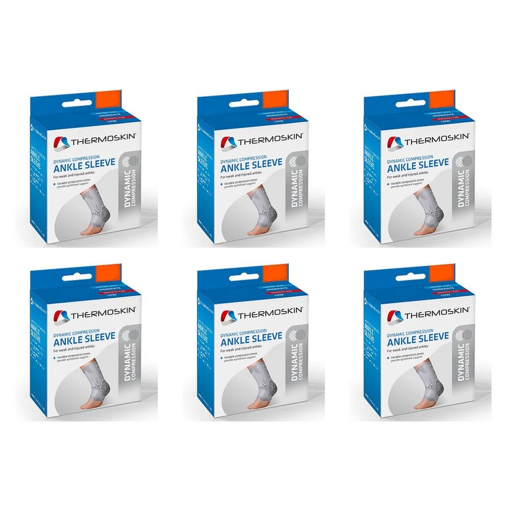 Thermoskin Dynamic Compression Ankle Sleeve L/XL Grey Pack of 6