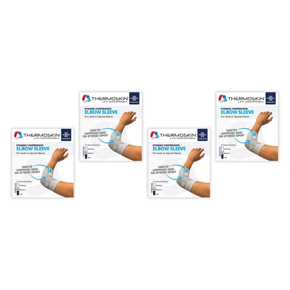 Thermoskin Dynamic Compression Elbow Sleeve L/XL Grey Pack of 4