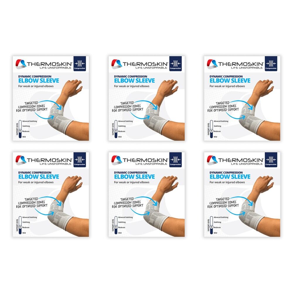 Thermoskin Dynamic Compression Elbow Sleeve L/XL Grey Pack of 6