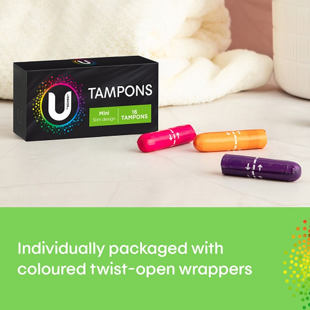 U By Kotex Slim Tampons Mini 16 Pack x 12