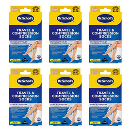 Scholl Travel & Compression Socks Natural Pack of 6