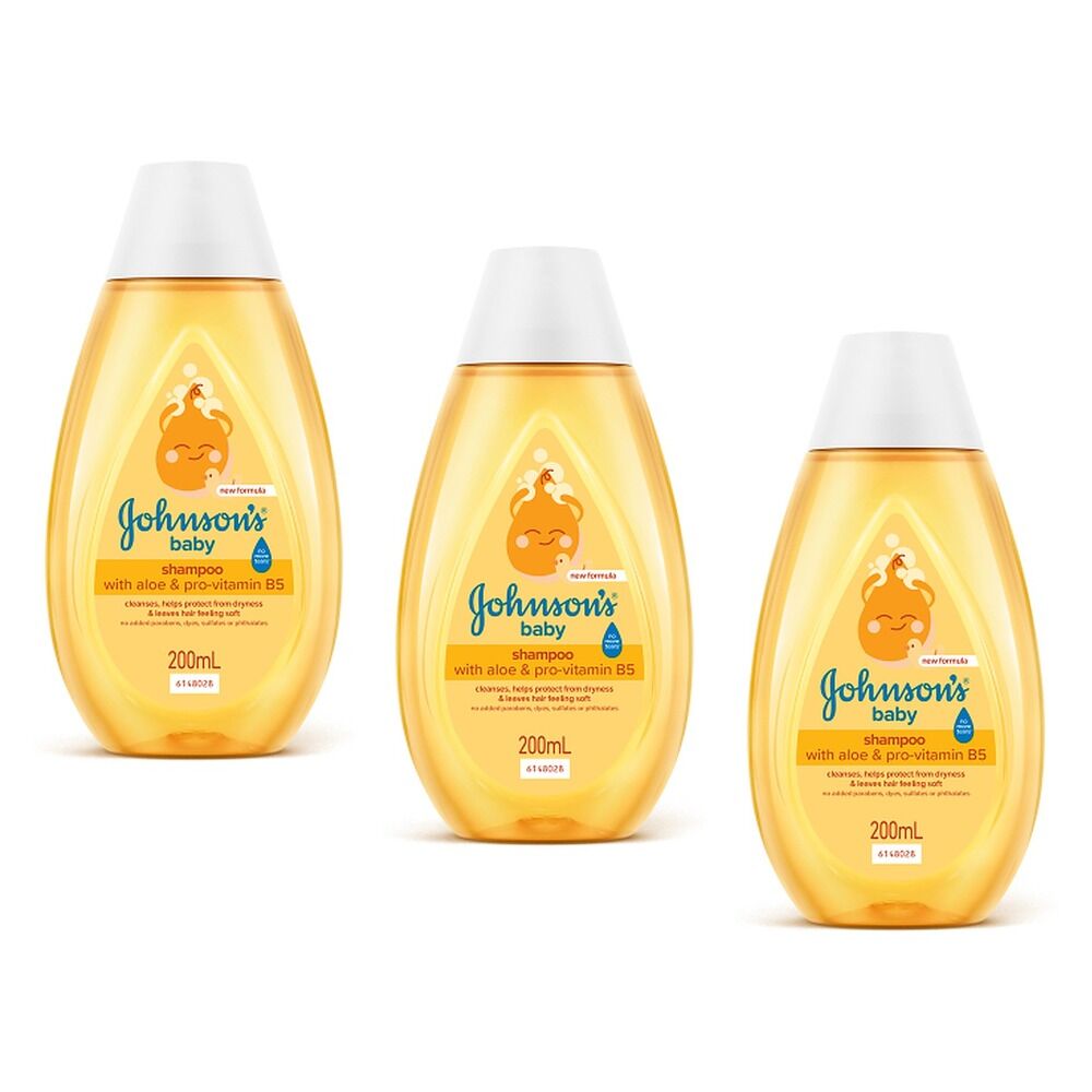 Johnson's Baby Shampoo with Aloe & Pro-Vitamin B5 200mL Pack of 3