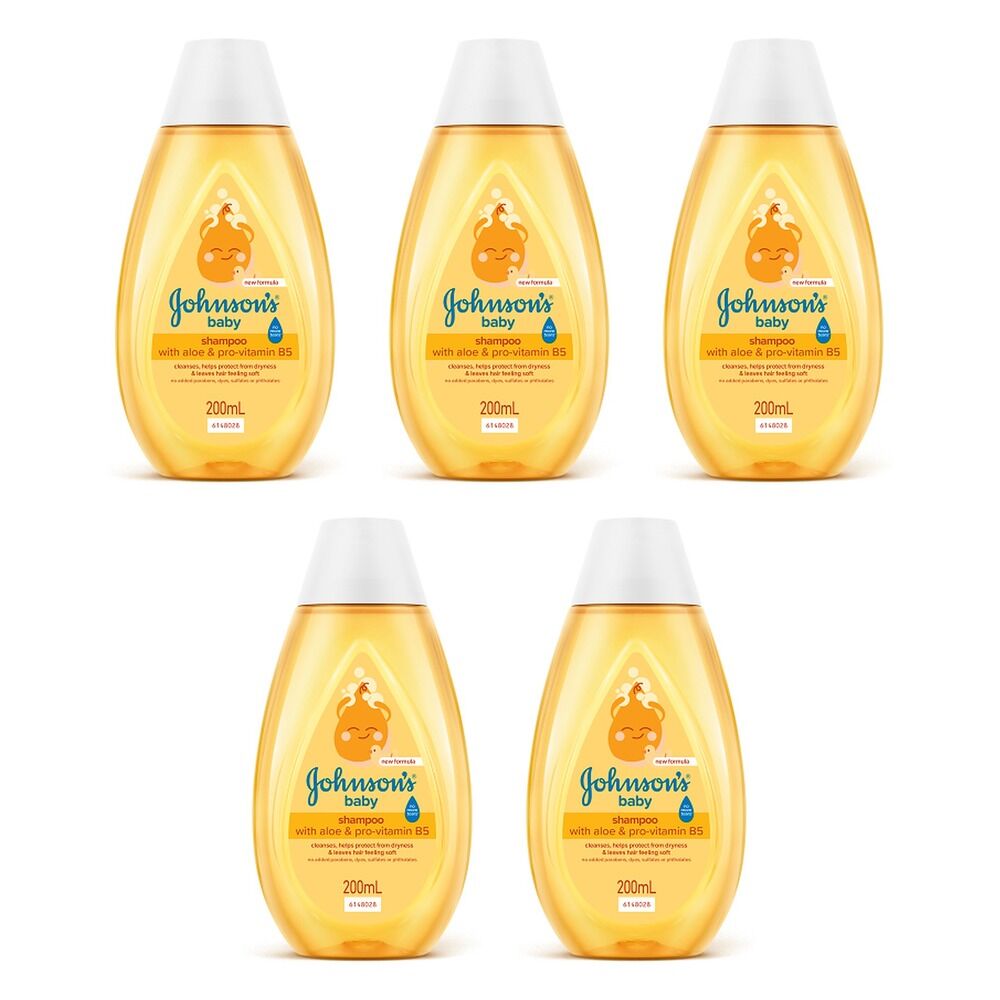 Johnson's Baby Shampoo with Aloe & Pro-Vitamin B5 200mL Pack of 5