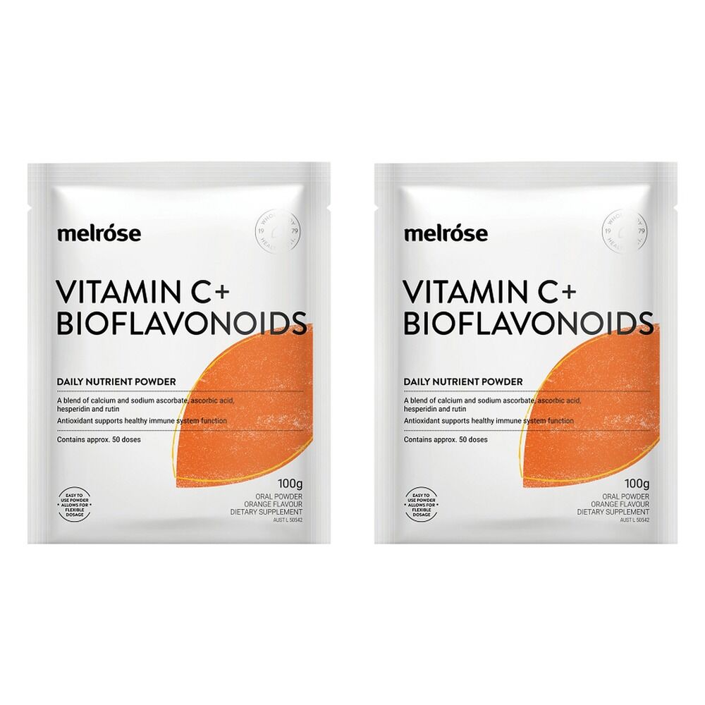 Melrose Health Vitamin C+ Bioflavonoids 100g x 8 Bundle of 2