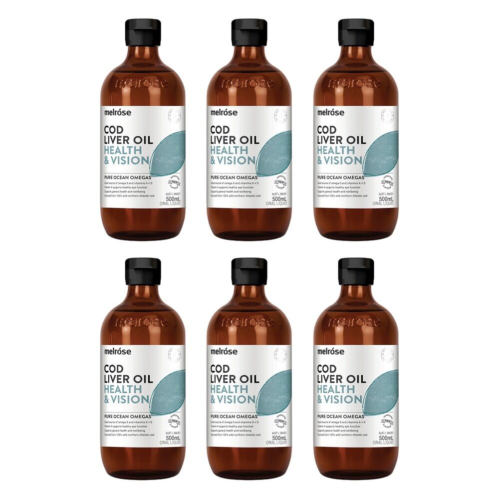 Melrose Cod Liver Oil Health & Vision 500mL Pack of 6